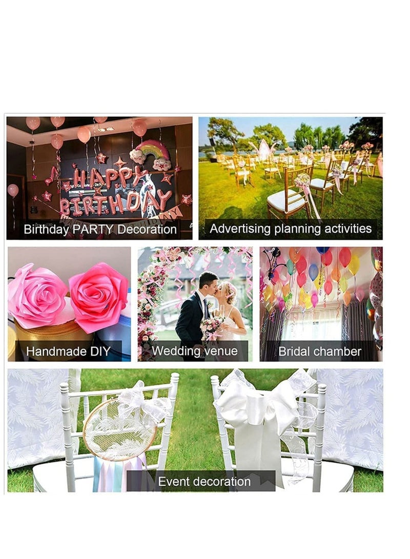 MARKQ شريط ساتان أزرق باودر، 24 مم × 25 ياردة شريط بوليستر للأقمشة لتغليف الهدايا، هدايا الحفلات، زينة الزفاف، صنع الأشرطة، باقات، مشاريع الخياطة ومواد الحرف اليدوية - Image 5