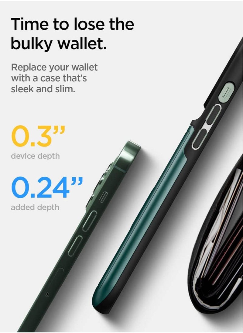 سبايجن Slim Armor CS Case Cover for iPhone 13 Pro MAX - Midnight Green  - Image 4