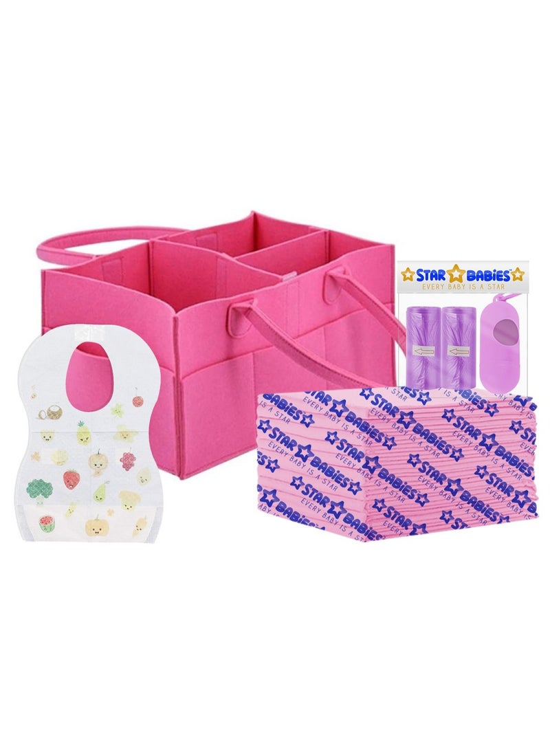 STAR BABiES Star Babies Combo packs (Diaper bag, Changing mat 12pcs, Bibs 5pcs, Scented bag 2pcs with Dispenser)  - Image 2