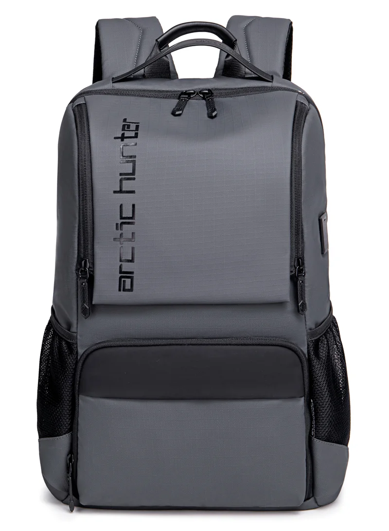 ARCTIC HUNTER Premium Backpack Water Resistant Built-in USB Headphone Jack Laptop Daypack for Men and Women B00532 Grey
