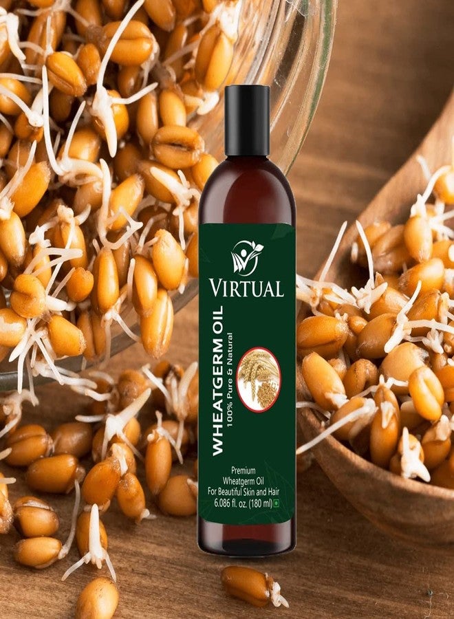 افتراضي زيت جنين القمح النقي 100% من فيرتوال للعناية بالشعر والبشرة، زيت طبيعي معصور على البارد (180 مل) - عبوة من قطعتين - Image 4