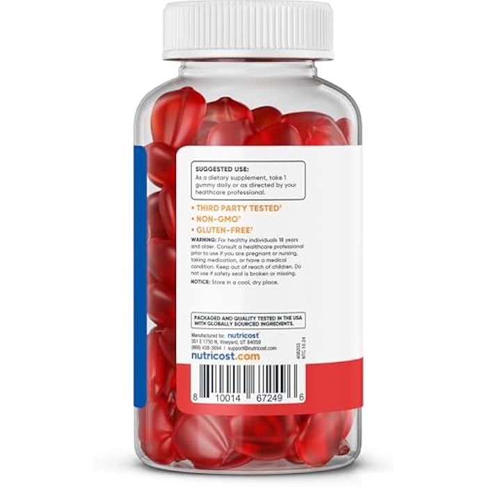 Nutricost Apple Cider Vinegar 500mg, 120 Gummies, Apple Flavored - Gluten Free, Non-GMO, No Corn Syrup - Image 4