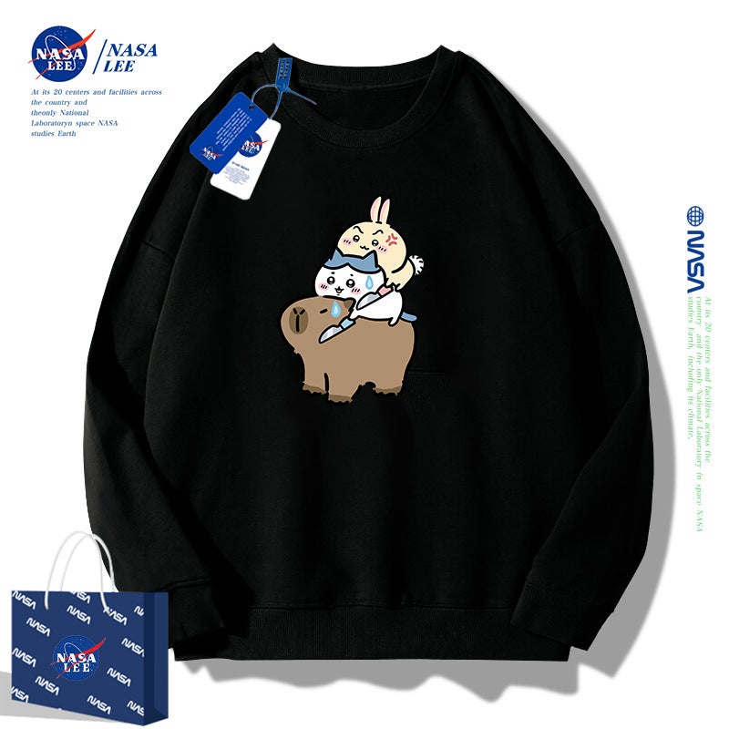Nasa Co-Branded Cartoon Brand Crewneck Sweatshirt For Men And Women New 2025 Loose All-Match Jacket For Teenagers - Image 2