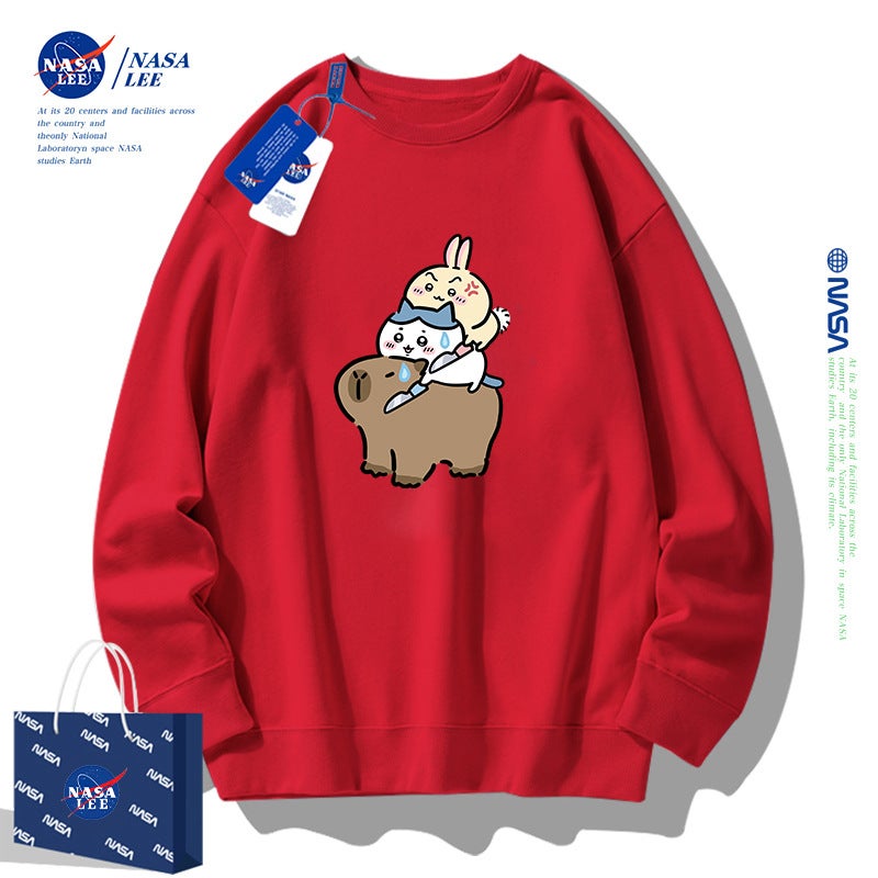Nasa Co-Branded Cartoon Brand Crewneck Sweatshirt For Men And Women New 2025 Loose All-Match Jacket For Teenagers - Image 5