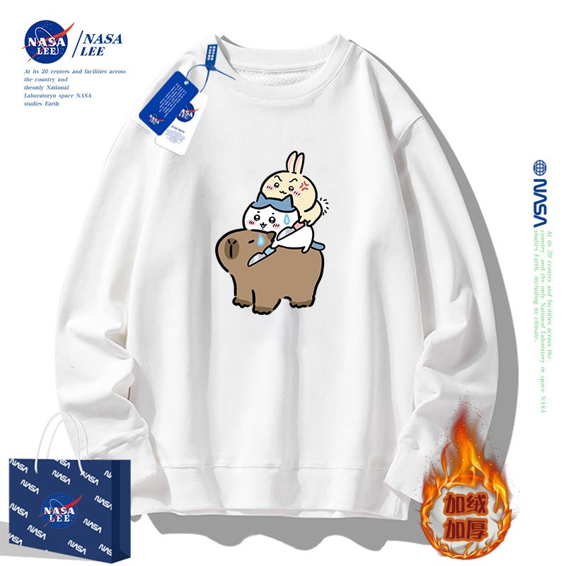 Nasa Co-Branded Cartoon Brand Crewneck Sweatshirt For Men And Women New 2025 Loose All-Match Jacket For Teenagers - Image 1
