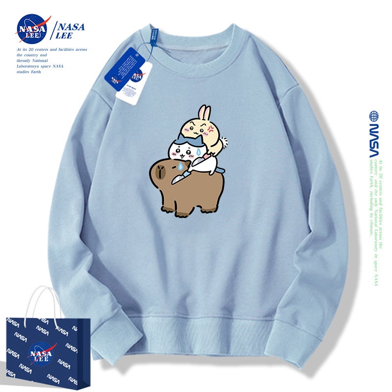 Nasa Co-Branded Cartoon Brand Crewneck Sweatshirt For Men And Women New 2025 Loose All-Match Jacket For Teenagers - Image 4