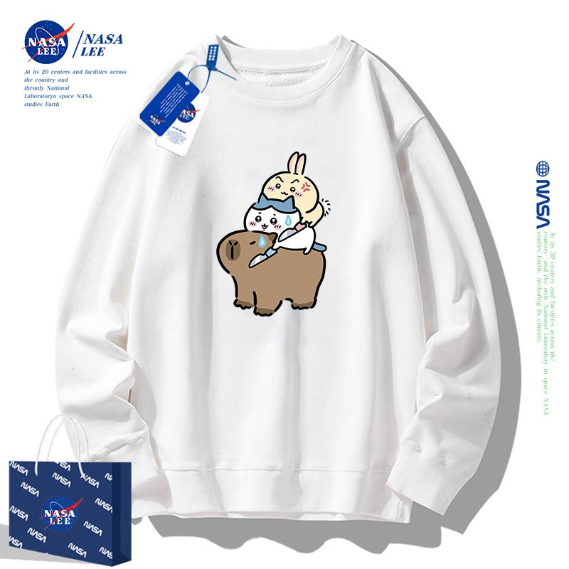 Nasa Co-Branded Cartoon Brand Crewneck Sweatshirt For Men And Women New 2025 Loose All-Match Jacket For Teenagers - Image 3