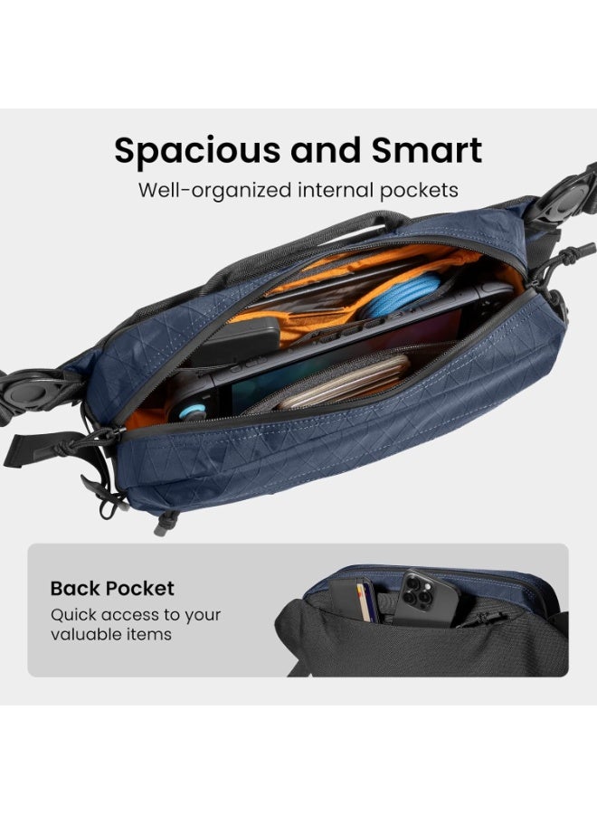 Tomtoc Wander-T26 X-Pac 5.5L Daily Sling Bag – Waterproof Tech & Gaming Crossbody Bag for 8.3” iPad Mini, Steam Deck/OLED, Nintendo Switch 2, ROG Xbox Ally/ROG Ally X, Nintendo Switch/OLED - Image 2