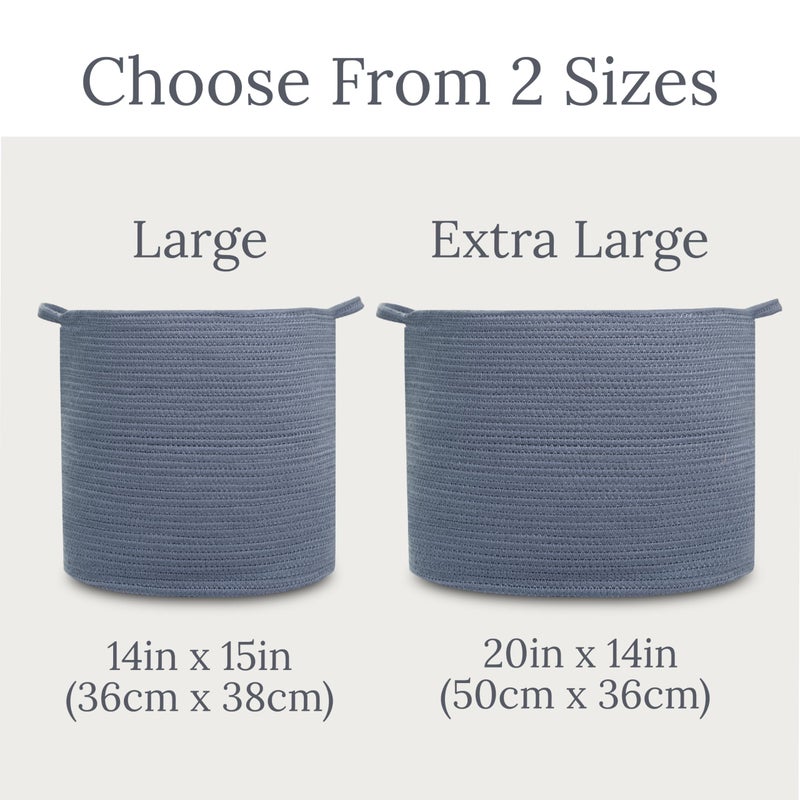 Natemia Extra Large Storage Basket (20" x 20" x 14") - Woven Baskets for Storage, Baby Storage Basket and Toy Organizer, Blanket Basket, Perfect Baby Registry Gift, Rope Baskets for Storage - Image 4