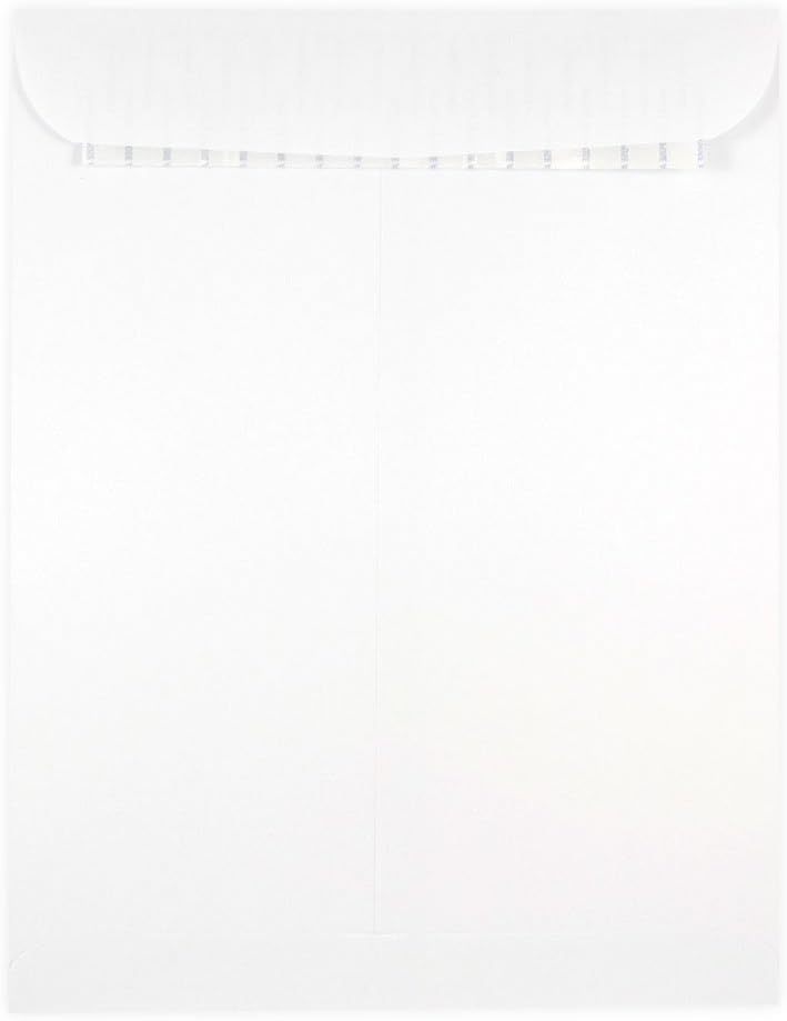 JAM Paper 9 1/2 x 12 1/2 Open End Catalog Commercial Envelopes with Peel and Seal Closure - White - 50/Pack - Image 1