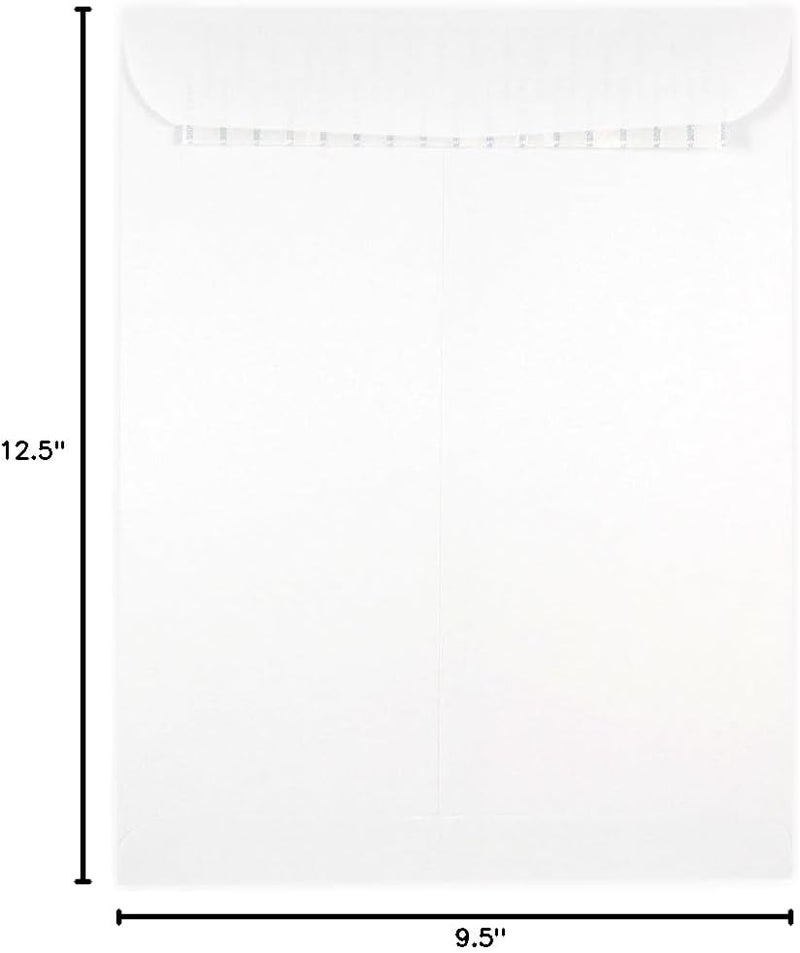 JAM Paper 9 1/2 x 12 1/2 Open End Catalog Commercial Envelopes with Peel and Seal Closure - White - 50/Pack - Image 2