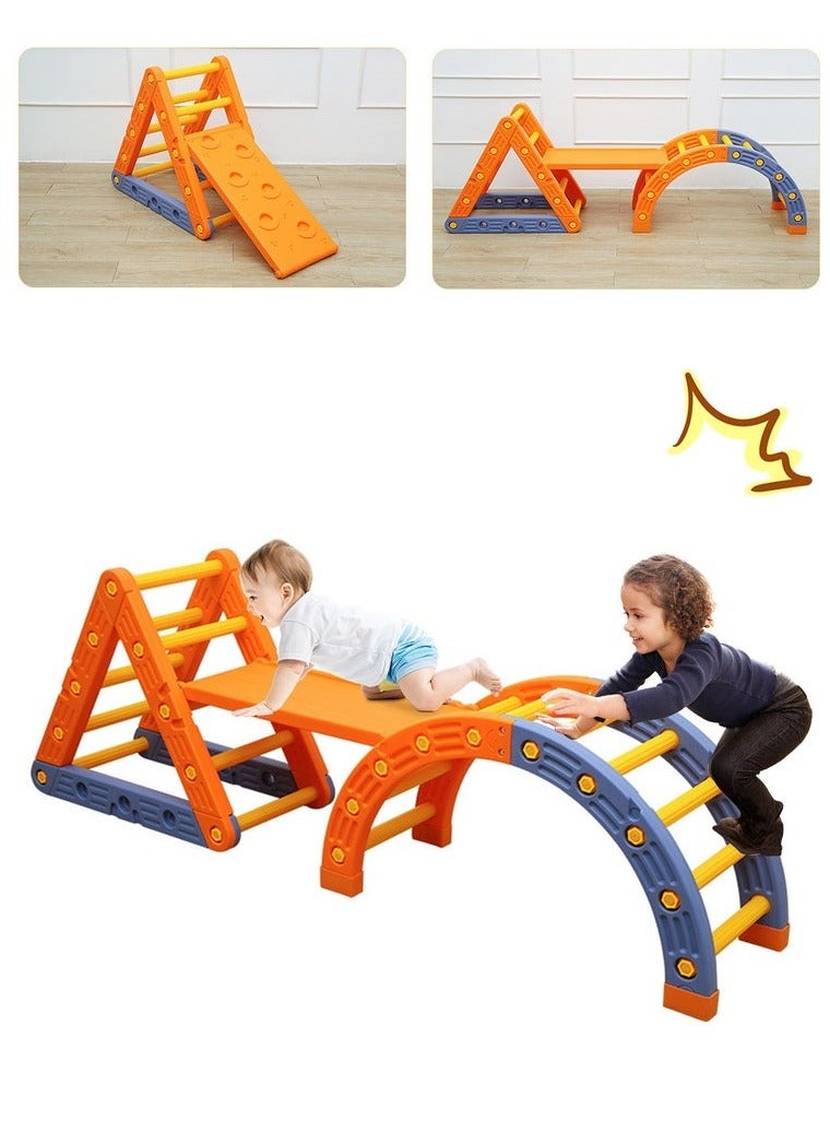 XiuWoo Triangle Set 4 in1 Foldable Baby Climbing Toys Wooden Montessori Climbing Set with Arch Ramp Ladder Baby Climber Indoor Jungle Gyms for Toddlers Montessori Toys - Image 1