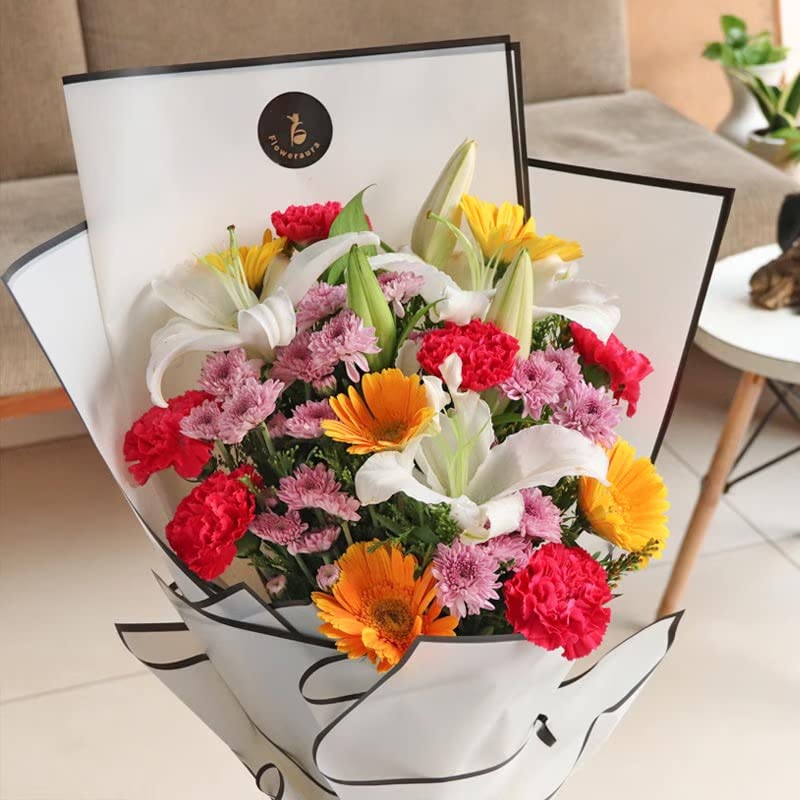 Floweraura FlowerAura Fresh Live Flower Bouquet of 18 Mix Flowers In Premium Packing For Birthday Gift Anniversary Gift Wedding Gift Congratulations Gift Gift For Special Occasions Same Day Delivery  - Image 3