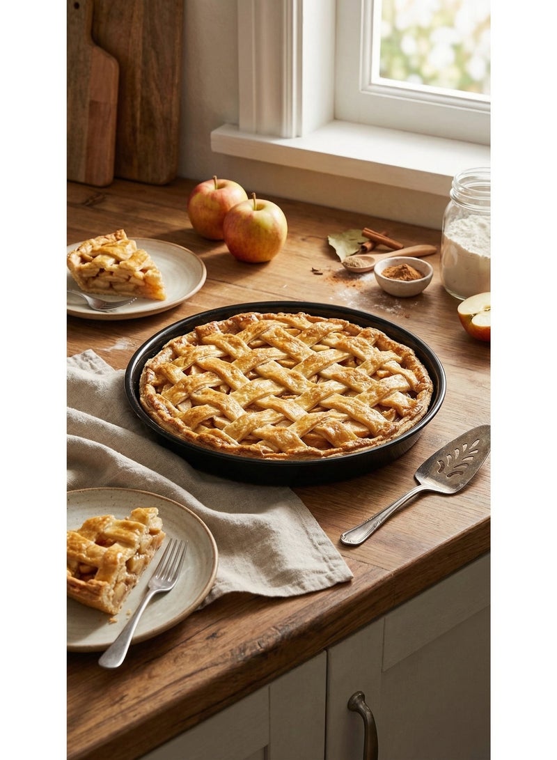 Easy Cooking Aluminium Non-Stock Round Baking Pan Black 28cm - Image 2