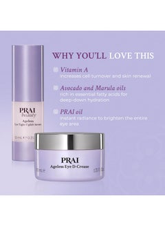 PRAI Beauty Ageless Hydrating And Anti-Aging Eye Cream + Eye Serum Kit | Ageless Eye D-Crease And Ageless Eye Tight Uplift Serum | Under Eye Cream For Instantly Ageless Eyes | Eye Serum For Upper Eyes  - Image 3