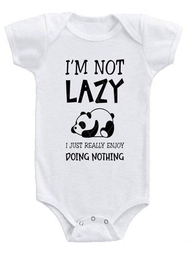 American Apple Printed Romper Dress Baby Sleep Suit For Baby Boys & Baby Girls Printed Birthday Vacation Gift Rompers T-Shirt (6-9 Months, I M Not Lazy)