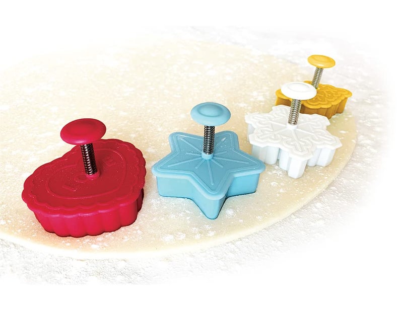 Talisman Designs Plunger Style Pie Crust Cutters  Occassions Design  4 Piece Set - Image 3