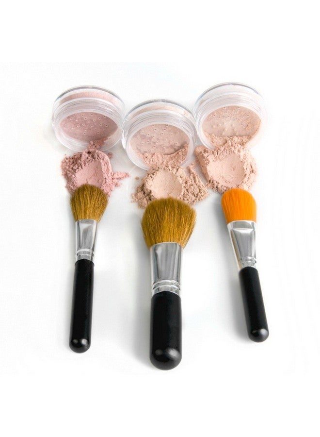 Sweet Face Minerals Trio With Brushes (Light) Full Size Kit Mineral Makeup Brush Set Foundation Concealer Blush Bare Face Sheer Powder Cover - Image 1