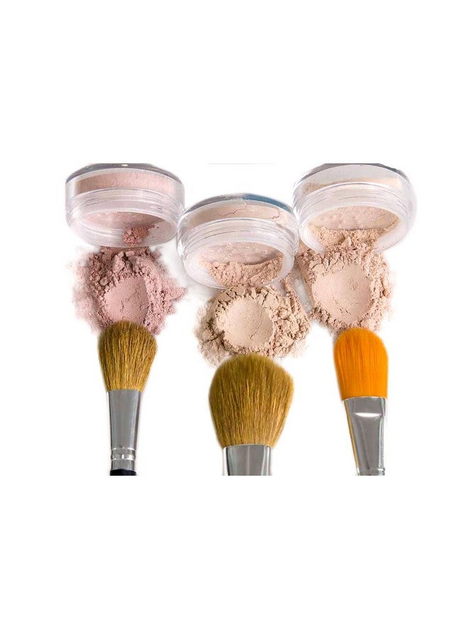 Sweet Face Minerals Trio With Brushes (Light) Full Size Kit Mineral Makeup Brush Set Foundation Concealer Blush Bare Face Sheer Powder Cover - Image 5