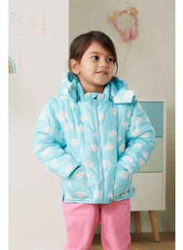 Kids Girl Quilted jacket, Light Blue