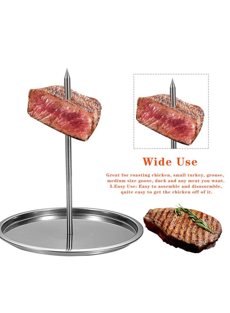 BBQ Vertical Skewer, Stainless Steel Barbecue Skewer Grill, Chicken Rack Roaster, Charcoal r Grill Roasting Stand, Grilling Meat for Turkey, Kebab - Image 4
