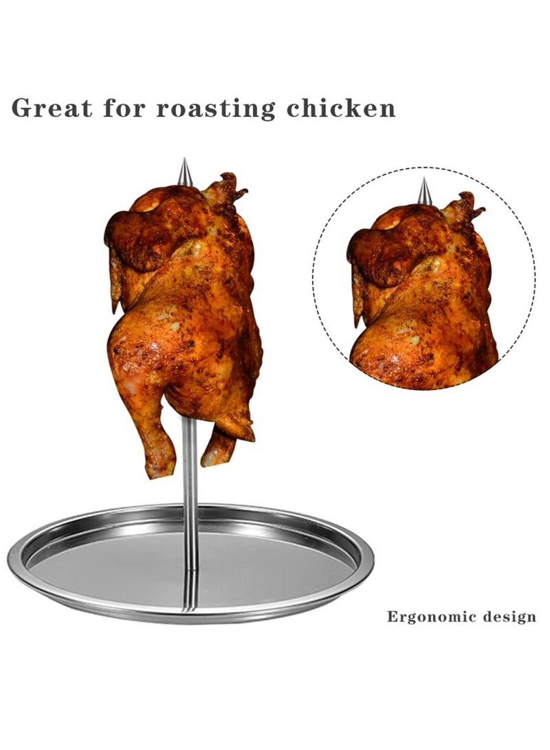 BBQ Vertical Skewer, Stainless Steel Barbecue Skewer Grill, Chicken Rack Roaster, Charcoal r Grill Roasting Stand, Grilling Meat for Turkey, Kebab - Image 1