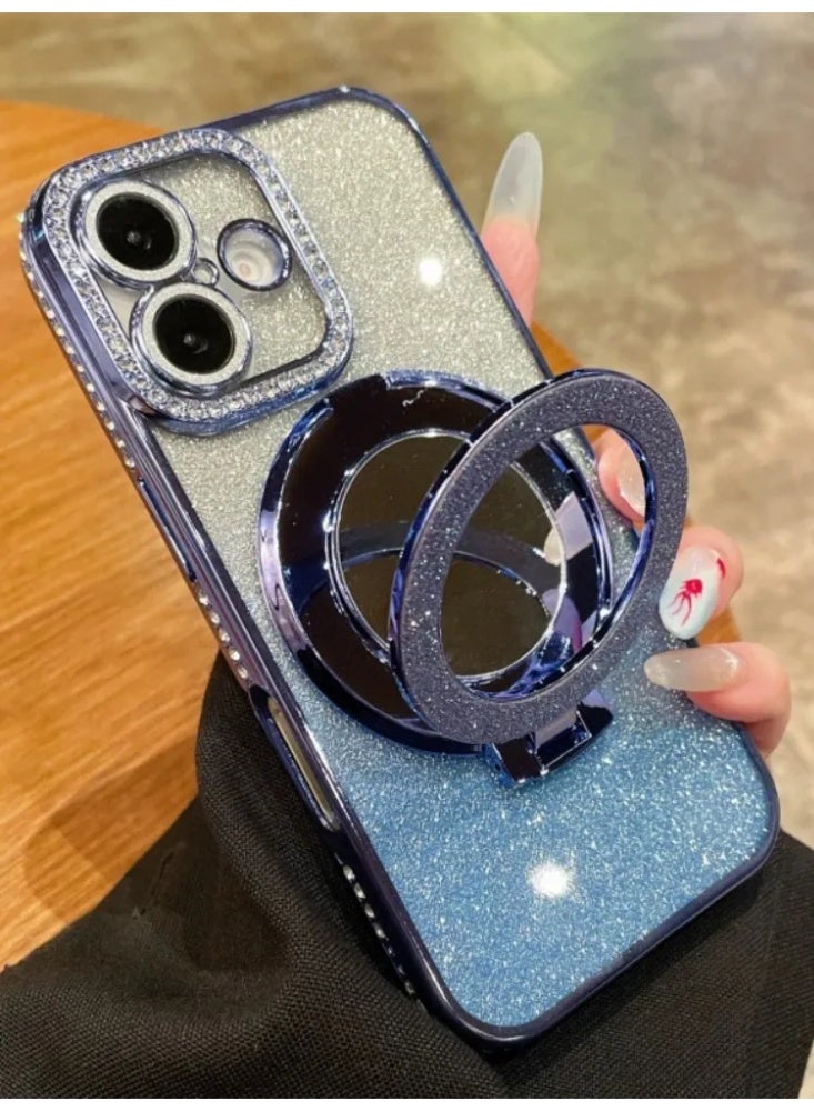 حقيبة هاتف واقية شفافة مغناطيسية مزينة بالكريستال مع مرآة، غطاء واقي لـ iPhone - Image 4