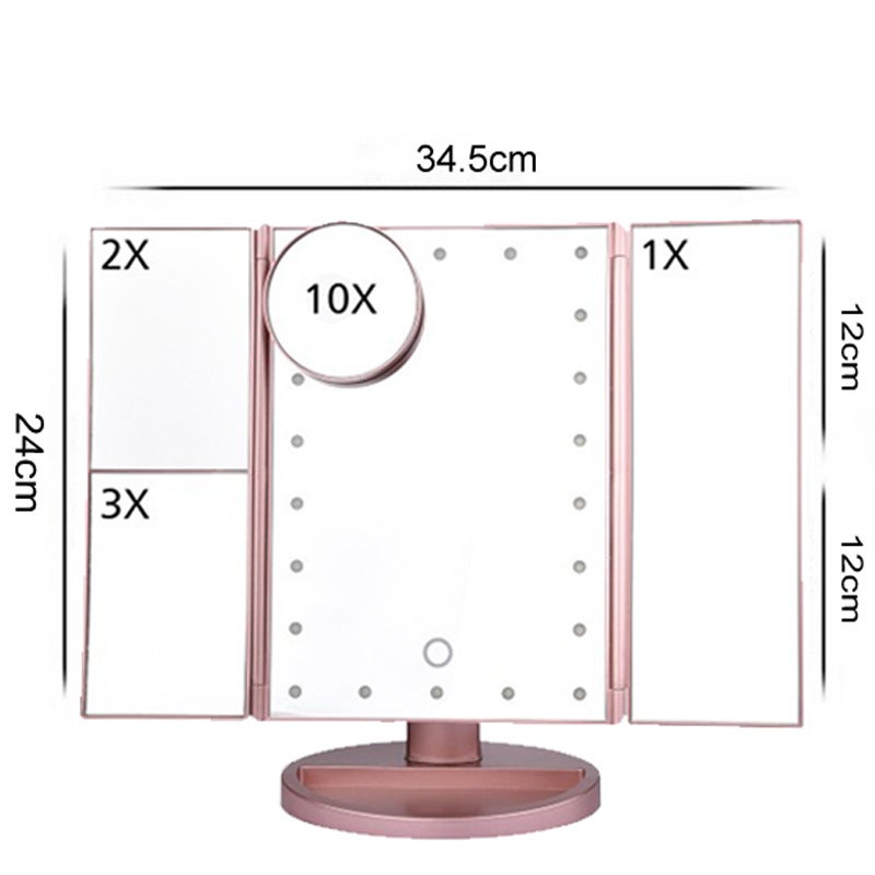 70% Off Makeup Mirror Folding Desktop Internet Celebrity Dressing Table Makeup Mirror Women'S Makeup Mirror Makeup Mirror With Light - Image 2