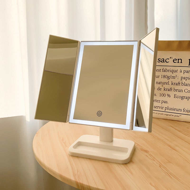 70% Off Makeup Mirror Folding Desktop Internet Celebrity Dressing Table Makeup Mirror Women'S Makeup Mirror Makeup Mirror With Light - Image 1