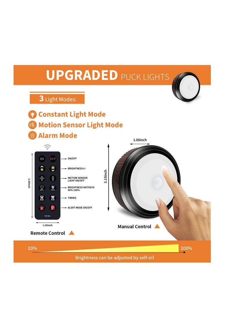 Motion Sensor Security Lights, Puck Lights with Remote Control, Lighting for Kitchen, Rechargeable Bedroom, Sairs, Hallway, Indoor Wall with Alarm Noise Maker Function(3 Modes Upgraded Version) ﻿ ﻿ - Image 5