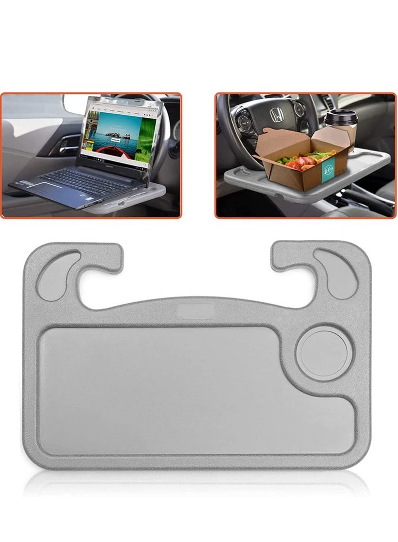 Y&D Steering Wheel Desk Car Table for Writing Lapto Tablet or Ipad with Pen Slot, Food Eating Tray Cup Holder, Accessories Drivers Fits Most Vehicle Wheels - Image 1