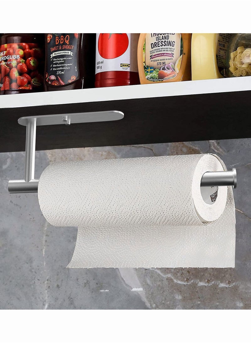 Generic Toilet Roll Holder for Bathroom Stainless Steel Toilet Paper Holder Self Adhesive Tissue Paper Holder Silver  - Image 3