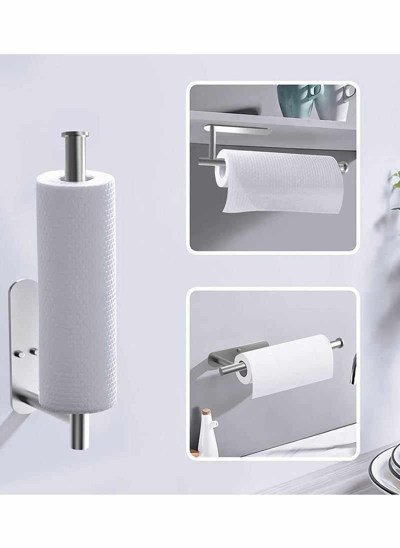 Generic Toilet Roll Holder for Bathroom Stainless Steel Toilet Paper Holder Self Adhesive Tissue Paper Holder Silver  - Image 2