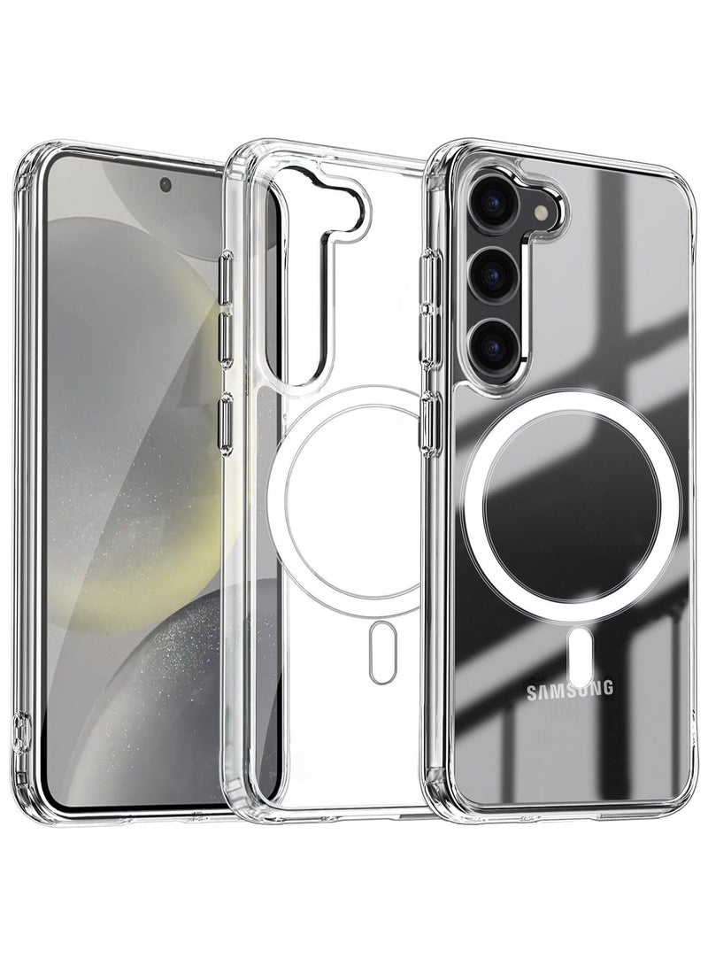 Bills Samsung Galaxy S24 FE Clear Magnetic Cover | Mag Safe Compatible | Hybrid Protective Clear Hard Back Case | Shockproof Frame Edge Bumper | Slim Transparent Case for Samsung Galaxy S24 FE - Image 1