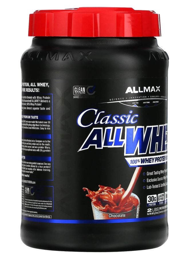 Allmax CLASSIC ALLWHEY® 100% Whey Protein Chocolate 2 lbs (907 g) - Image 2