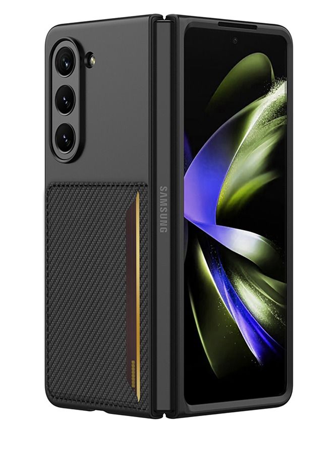 Samsung Galaxy Z Fold 5 Case with Card Holder Phone Kickstand Protector Camera Lens Cover Shockproof Protective Back Cover Anti-Fingerprint Anti-Scratch Protection for Samsung Z Fold 5 5G 2023  - Image 1