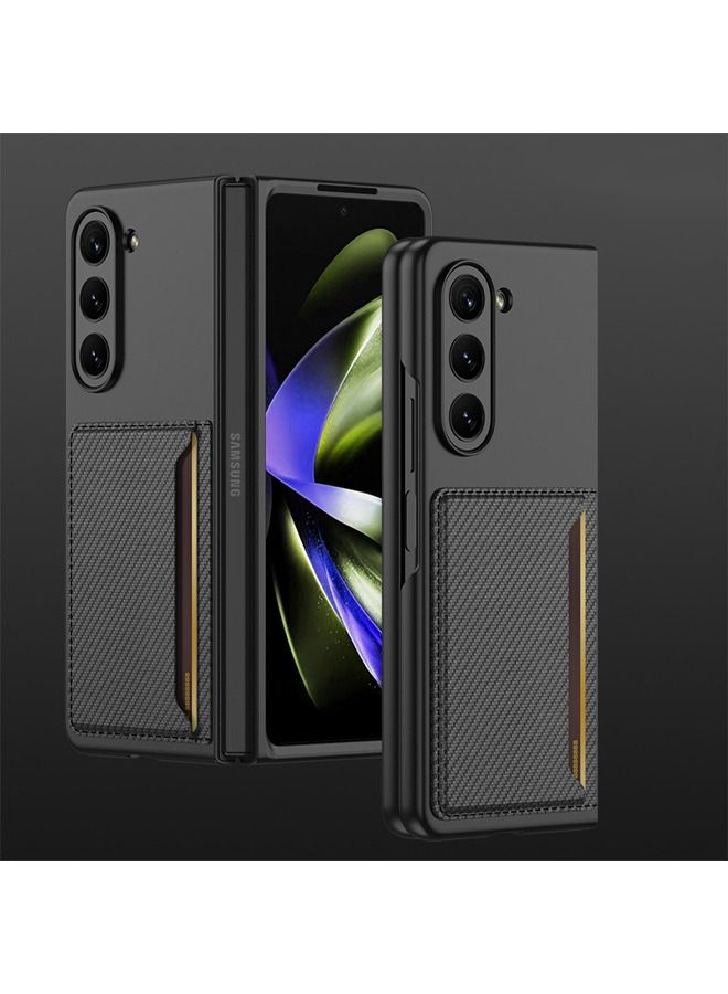 Samsung Galaxy Z Fold 5 Case with Card Holder Phone Kickstand Protector Camera Lens Cover Shockproof Protective Back Cover Anti-Fingerprint Anti-Scratch Protection for Samsung Z Fold 5 5G 2023  - Image 5