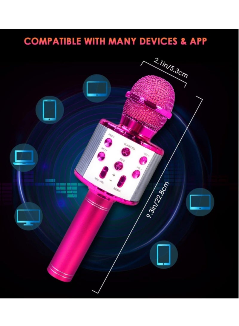 ELTRAZONE 4 in 1 Karaoke Wireless Microphone with LED Lights, Portable Microphone for Kids, Great Gifts Toys for Kids, Girls, Boys and Adults (Purple)  - Image 3