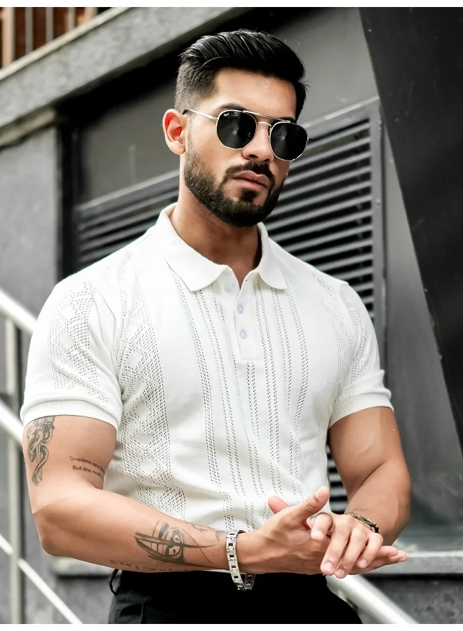 Maniac  White Polo T-Shirt for Men for Men | Best Price UAE