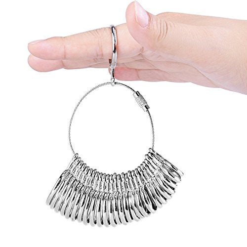 zhart Metal Aluminium Ring Finger Sizer Gauge for Men and Women (Silver, 1-15 USA) - Image 1