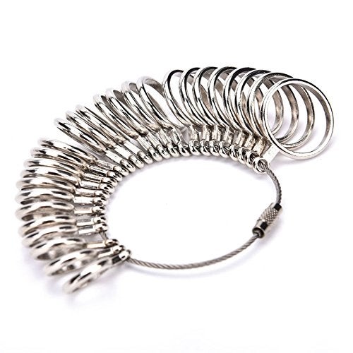 zhart Metal Aluminium Ring Finger Sizer Gauge for Men and Women (Silver, 1-15 USA) - Image 2