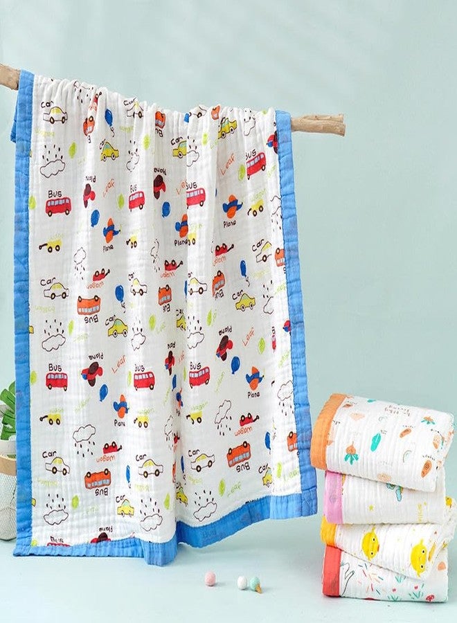 ZAPLES Organic 100% Muslin Cotton Baby Bath Towel Super Absorbent Extra Soft Muslin Bath Towel for Infants, New Born Babies and Toddlers Boys and Girls - 105x105 cm (Multi Printed) - Image 2