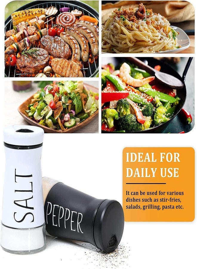 modinity Salt and Pepper Shakers Set with Adjustable Pour Holes for Kitchen. (Black & White) - Image 5