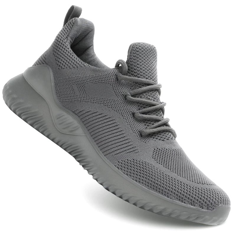 Kapsen Men's Non Slip Running Shoes Ultra Light Breathable Casual Walking Shoes Fashion Sneakers Mesh Workout Sports Shoes Grey - Image 1