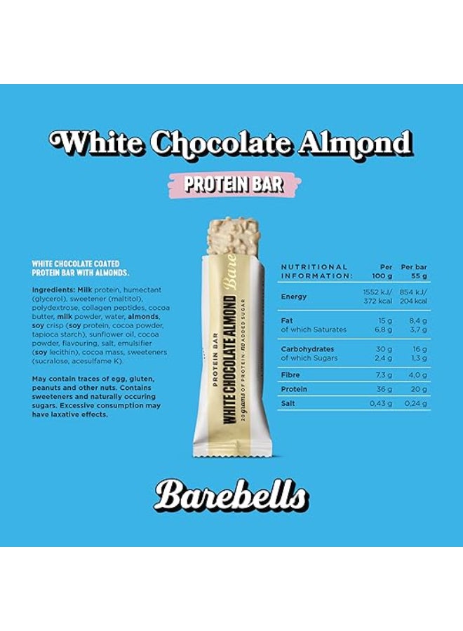 Barebells Protein Bar - White Chocolate Almond Flavor - for High Protein Snack ( 55g x 12 ) - Image 2