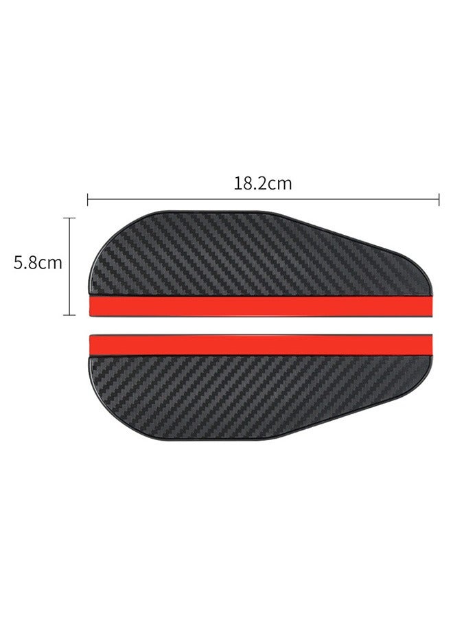 Car Rear View Side Mirror Rain Shield, 4pcs Auto Truck Rear View Mirror Rain Eyebrow Sun Visor Universal Carbon Fiber Waterproof Rain Cover with 3M Fixing Sticker (Black) - Image 2