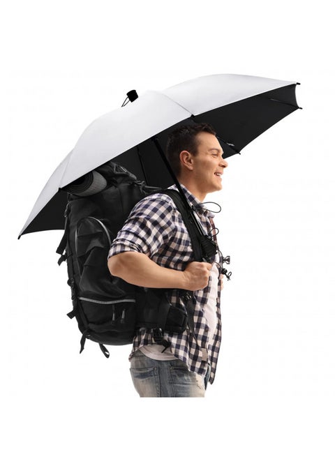 G4Free 46 Inch Large Hiking Umbrella Ultralight UV Silver Reflective Full-size Trekking Backpacking Umbrella (Silver/Black)