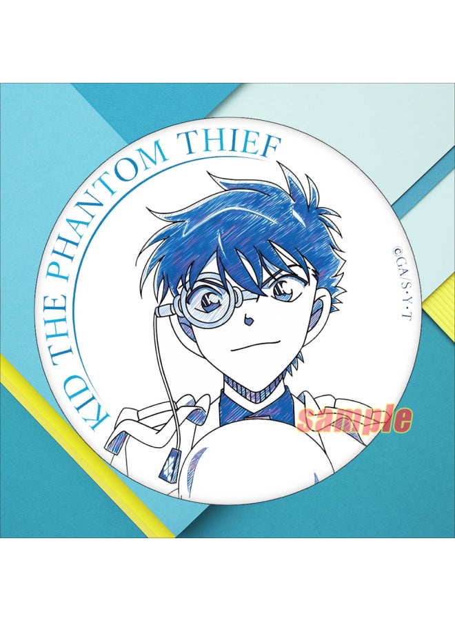 Ink Painting Detective Conan Yum Badge Tinplate Brooch Metal Medallion Animation Around A Generation-Color:16.plate-Specifications:75mm Badge  - Image 3