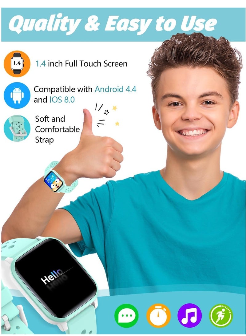 Kids Smart Watch with Sleep Mode, 20 Sports Modes, 5 Games and Pedometer - Fun Birthday Gifts for 4-16 Year-Olds(Green)  - Image 5