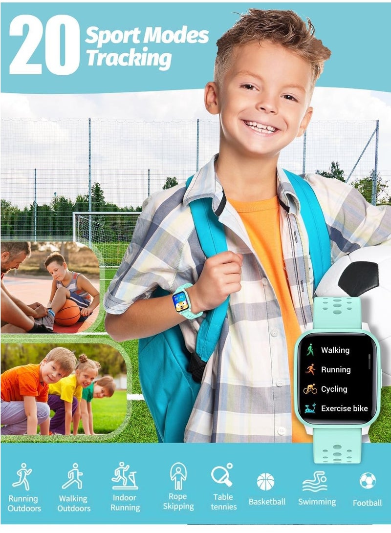 Kids Smart Watch with Sleep Mode, 20 Sports Modes, 5 Games and Pedometer - Fun Birthday Gifts for 4-16 Year-Olds(Green)  - Image 4